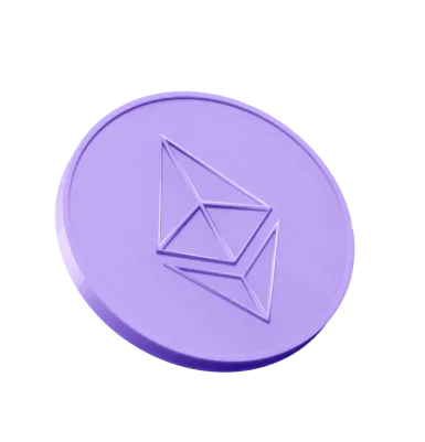 Purple Ethereum coin